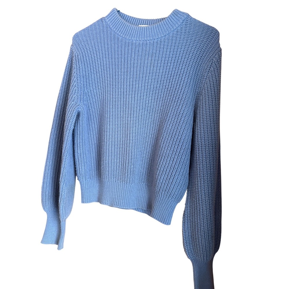 Levis Light Blue Knit Sweater Crew Neck Long Sleeve Relaxed Fit Women's Small‎